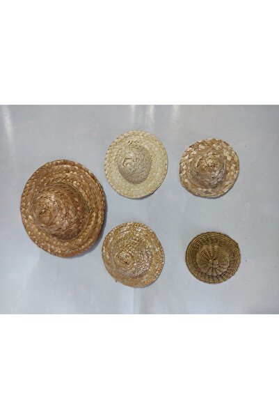 AKTEZ-EL إكسسوار للقطط والكلاب - قبعة من القش الطبيعي 5 قطع