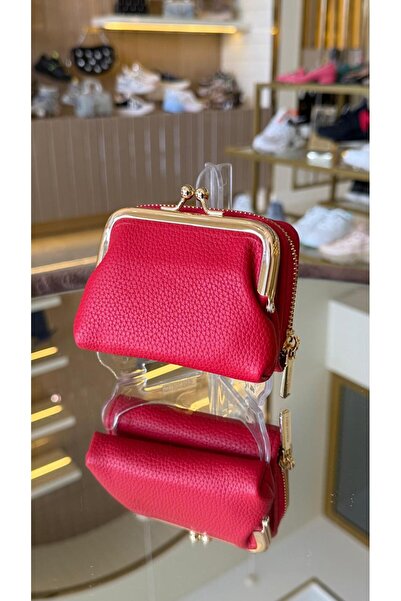 KRISTE BELL İthal Mini Kartlık Ve Bozuk Para Koyma Cüzdanı Kırmızı