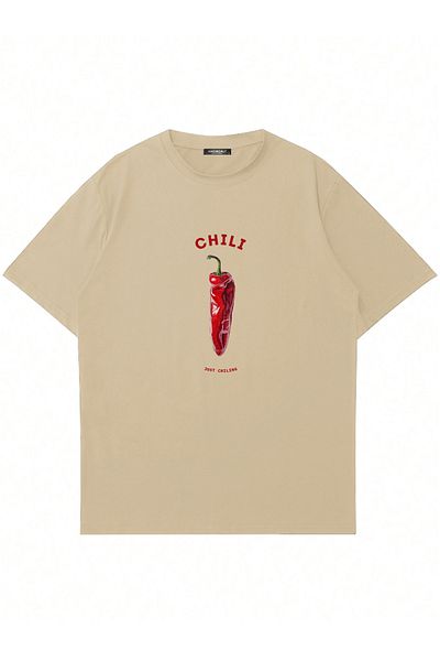 Mad&Calf Μπλουζάκι Unisex Chili Printed Crew Neck Oversize