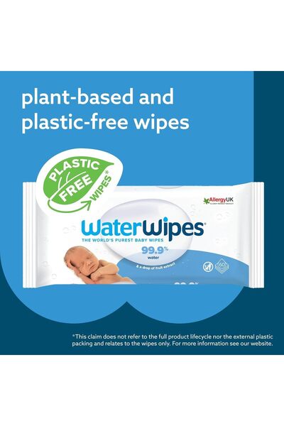WaterWipes 720 منديلًا - عبوة من 12 منديلًا مبللة طبيعية