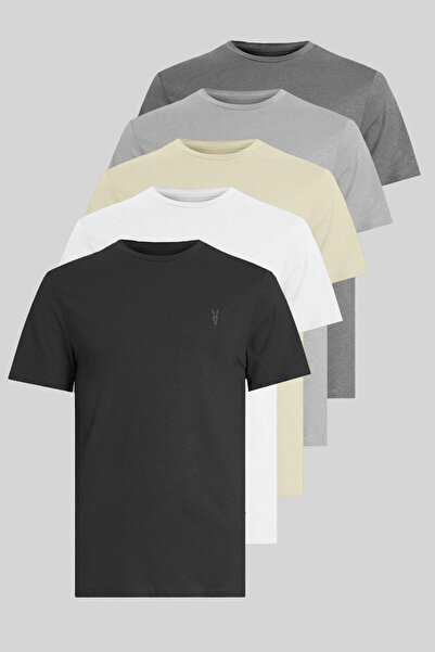 Kozik Pachet de 5 tricouri pentru bărbați - Potrivire standard avantajoasă și...