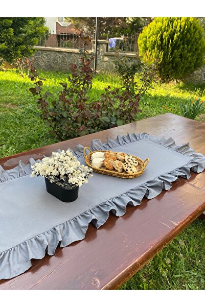 LILYUM Pamuk Polyester Fırfırlı Runner 40x110 Cm