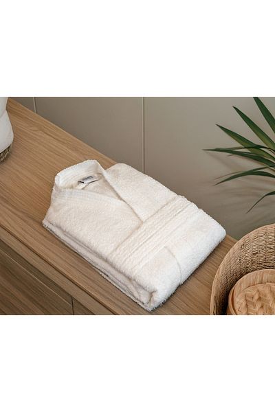 Gentelle Hotel-Quality White Terry Bathrobe | Long Sleeves | Unisex Fit