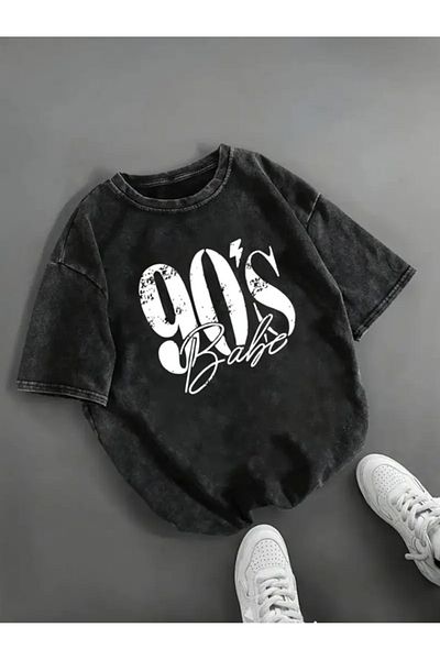 Touz Moda Βρεφικό μπλουζάκι 90' με στάμπα που πλένεται Vintage Unisex Oversize