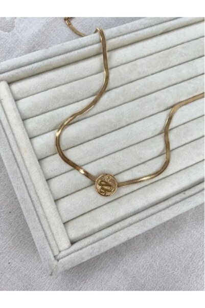 TakıDolabı الصلب الذهب اللون سلسلة الإيطالية ثعبان تشكيله المنجد نموذج قلادة ...