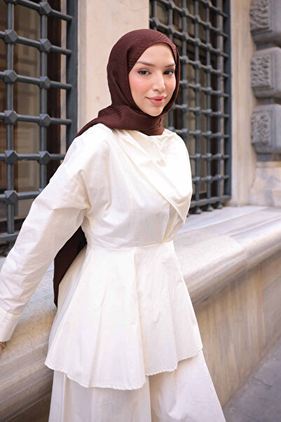 İmajButik Cream Linen Blouse Trousers Suit
