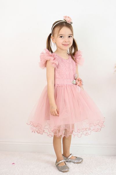 Şenkız Rochie Printesa pentru Fata Rochie pentru Ocazii Speciale si Petrecere de Ziua de nastere cu Coroana din Tulle