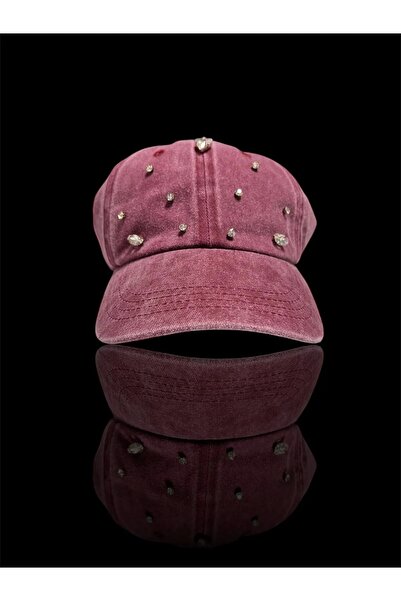 TakıDolabı قبعة قبعة قابلة للغسل باللون الأحمر العتيق