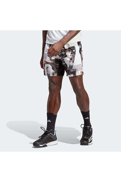 adidas White Men's Short Shorts Hs3244 Club Graphshort