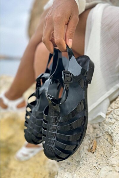 Emek Şeffaf Plastik Sandalet Siyah