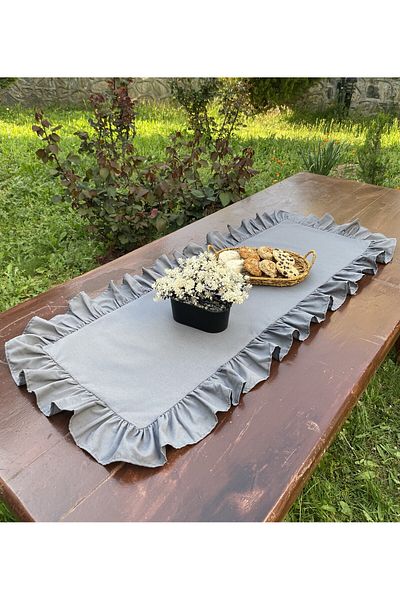 LILYUM Cotton Polyester Frilly Runner 40X110 cm
