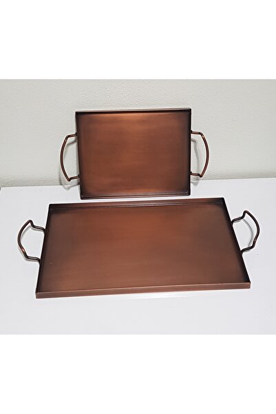 KOCHER sunum tepsi 2 li bakır kaplama 36/24 cm _23x18 cm