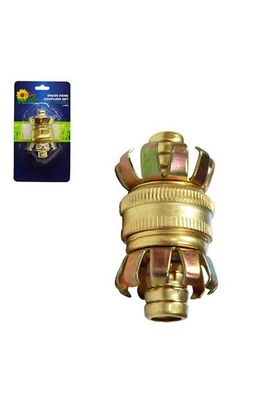 BGA Garden Hose Connector Adapter Brass 1/2-1/2 Hose Connector Fitting