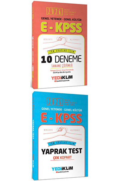 Yediiklim Yayınları 2026 E-KPSS Genel Kültür-Genel Yetenek Tamamı Çözümlü 10 ...