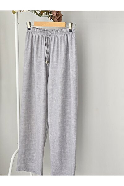 ENDAMIM Linen Pant Large Size Comfortable Fit Without Cover Waist Elastic Size 40-50
