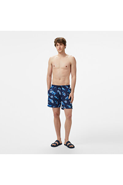 Nautica Erkek Lacivert Regular Fit Desenli Deniz Şortu