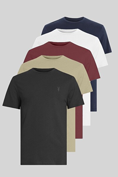 Kozik Erkek Çoklu Avantajlı Uygun 5'li Tişört Standart-fit Tişört Paketi