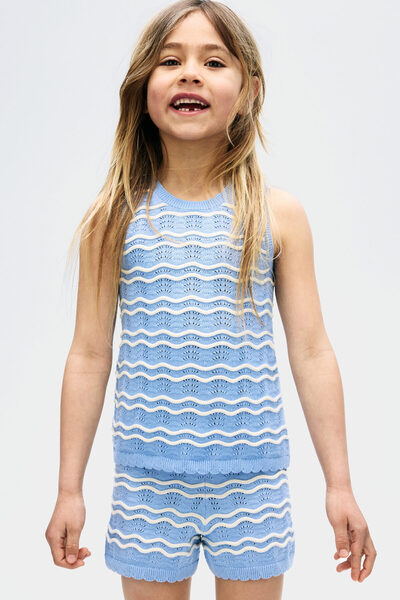 H&M 2 Parçalı Delik Desenli Triko Set