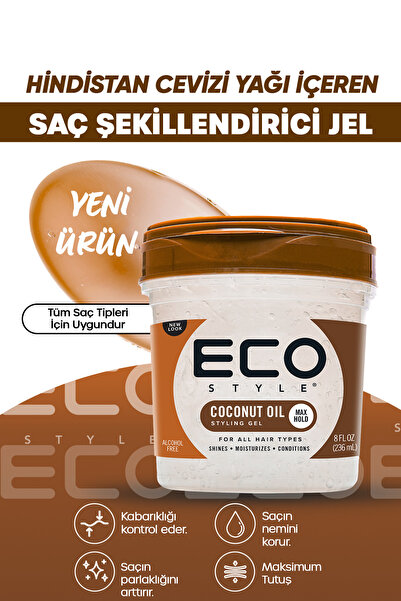 ECO STYLE Doğal Içerikli, Güçlü Tutuş Ve Parlaklık Sağlayan Hindistan Cevizi ...