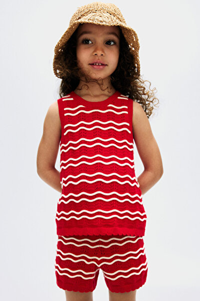 H&M 2 Parçalı Delik Desenli Triko Set