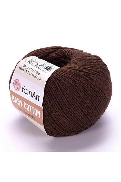 Yarnart Baby Cotton - Βρεφικό Πλεκτό Χέρι Κλωστή Καφέ-408