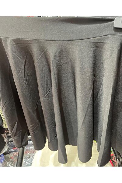 ALFASA Gathered Flared Skirt Black