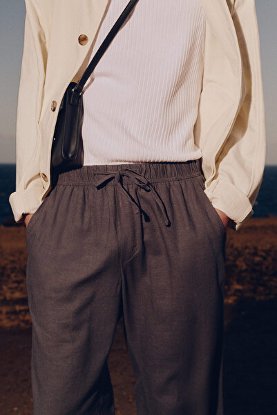H&M Keten Karışımlı Pantolon Relaxed Fit