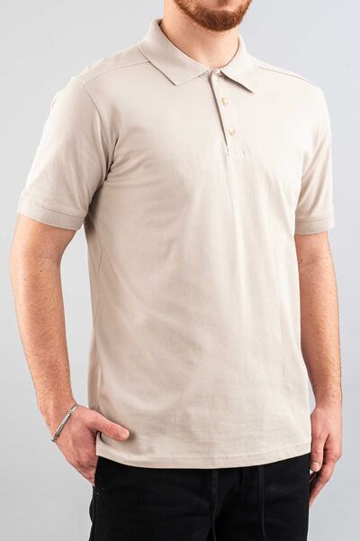 bombe Men's Slim Fit 100% Cotton Soft Textured Polo Neck T-Shirt Basic T-Shirt