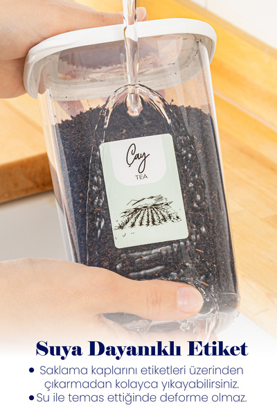 Vienev 12 recipiente de depozitare pentru alimente pătrate Peggy de 1,75 litri cu etichete colorate alb