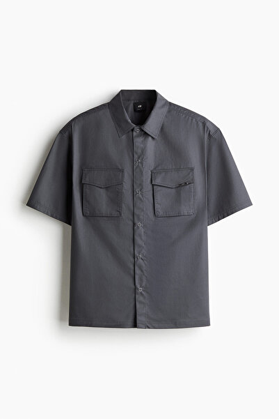 H&M Kısa Kollu Utility Gömlek Loose Fit