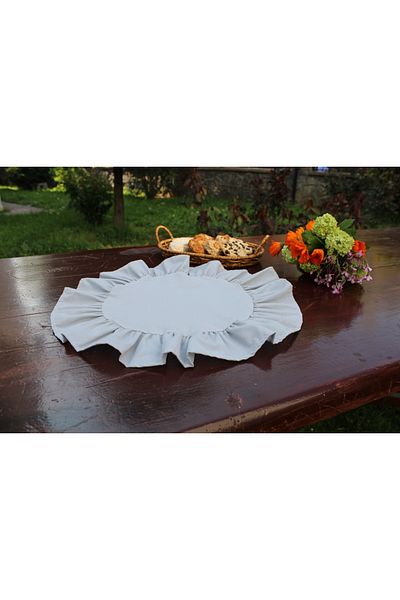 LILYUM Bumbac Poliester Volanat Rotund Serviciu American Placă 4 Bucăți 40 Cm