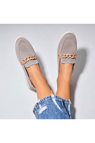 Joana Women's casual shoes in gray fabric Yuni
