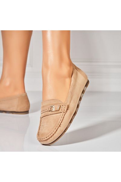 Joana Women's Casual Khaki Shoes Made of Atley Eco-Suede Leather