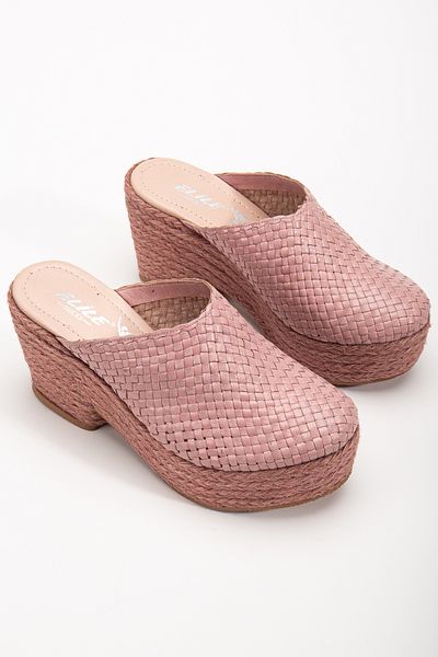 Elile Shoes Papuci Sabo tricotați manual cu platformă din piele naturală de la 33-34-35 la 41-42-43-44-45