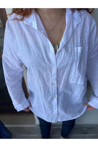 Tugem White Linen Shirt