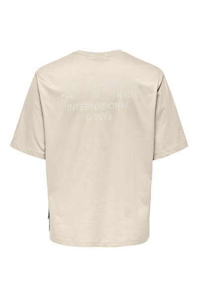 Only & Sons ONSLES CLASSIQUES RLX PRINT SS TEE Ανδρικό μπεζ μπλουζάκι - 22030601