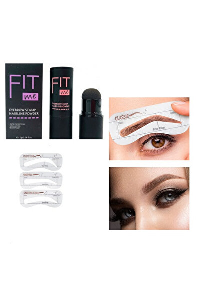 Fit Me Stampila sprancene, Fit Me, Eyebrow Stamp, 3 Sabloane incluse, Brown