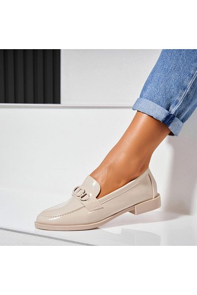 Joana Women's Casual Shoes Beige Patent Leather Davy
