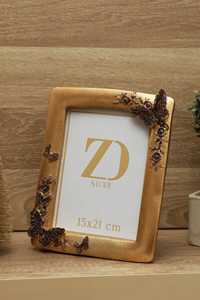 Store ZD Store 15x21 Lüks Fotoğraf Çerçevesi Kelebek Desenli