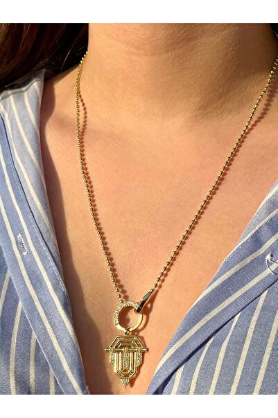 Zerys Jewelry قلادة ليلى بحجر الذهب الصلب