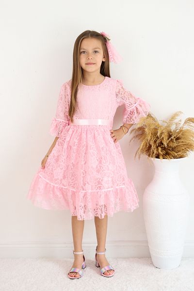 Şenkız Rochie model prințesă din dantelă cu cataramă pentru fetiță pentru sărbătoare, petrecere de aniversare și rochie pentru ocazii speciale