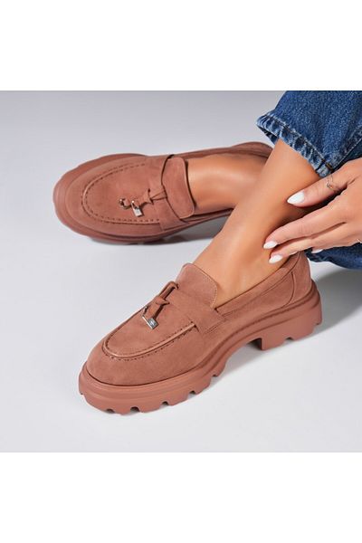 Joana Women's casual Khaki shoes made of Sanvi Eco-Suede Leather