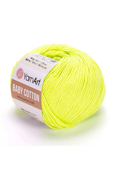 Yarnart Baby Cotton - Baby Hand Knitting Thread Highlighter Yellow-430