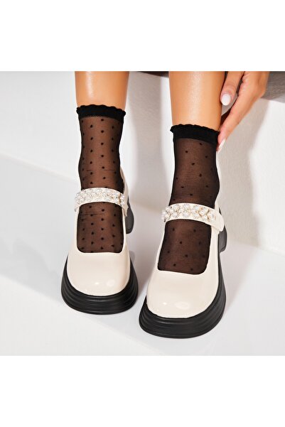 Joana Γυναικεία casual παπούτσια μπεζ από οικολογικό λουστρίνι Nissa