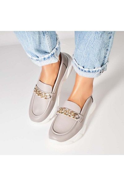 Joana Women's Casual Shoes Grey Made of Eula Ecological Leather