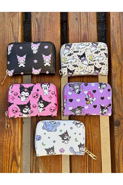 DerinHome Children's Wallet with Kuromi Print