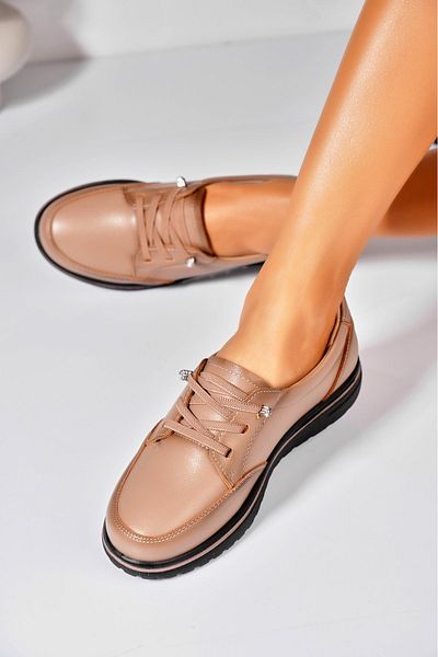 Joana Women's casual Khaki shoes made of ecological leather Kamilya