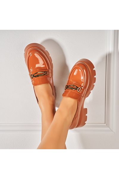 Joana Women's Casual Shoes Camel Made of Patent Leather Aleeza