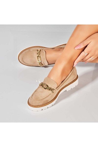 Joana Women's casual shoes Khaki made of Navya Eco-Suede Leather