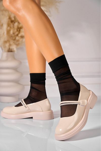 Joana Women's Casual Shoes Beige Patent Leather Kenzey3